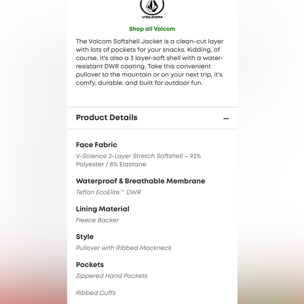 Volcom Softshell Jacket - Picture 7 of 8